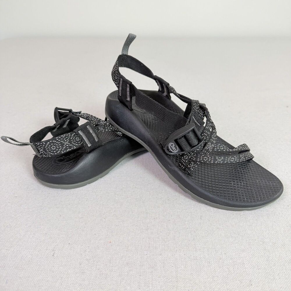 Chaco Big Kids ZX1 Ecotread Sandals Youth 6 Black Strappy Hugs & Kisses Hiking